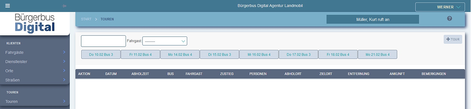 Das Telefonmodul ist im Hauptprogramm von Bürgerbus Digital integriert. Es zeigt auch den Anrufer an, soweit dieser seine Rufnummer überträgt. (c) Bürgerbus Digital/Agentur Landmobil/Werner Kühn